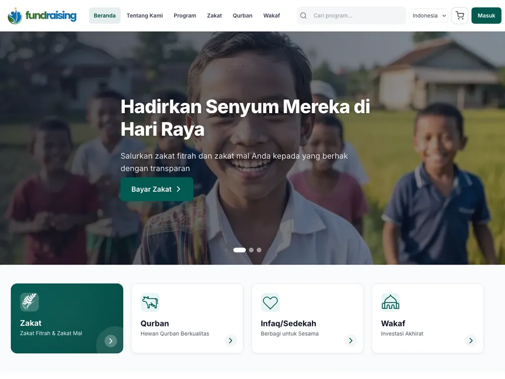 Homepage Platform Fundraising